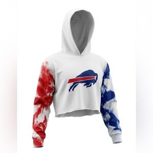 Cropped Buffalo Bills NFL tie dye hoodie sweatshirt
